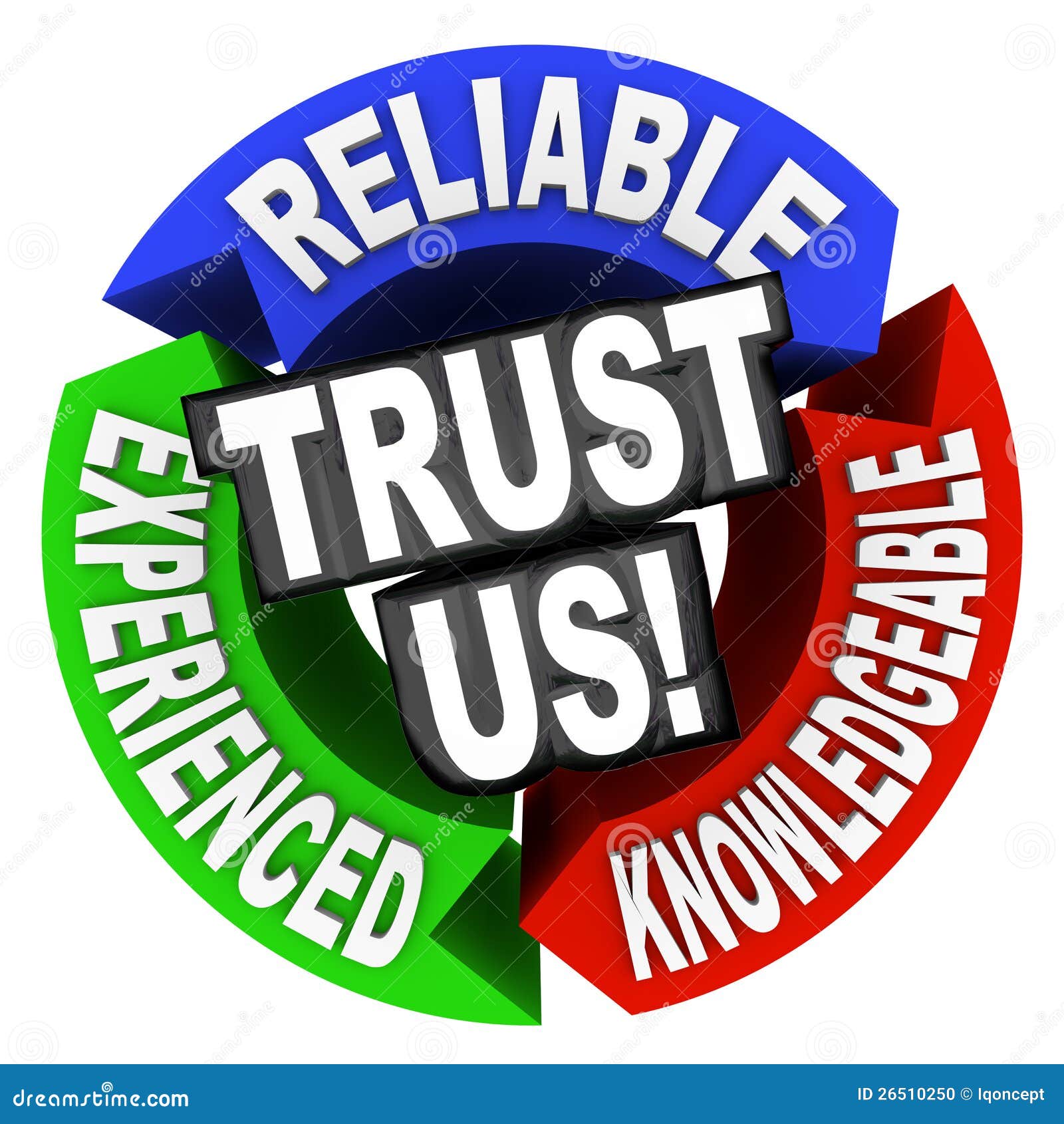 trust us circle words reliable experienced