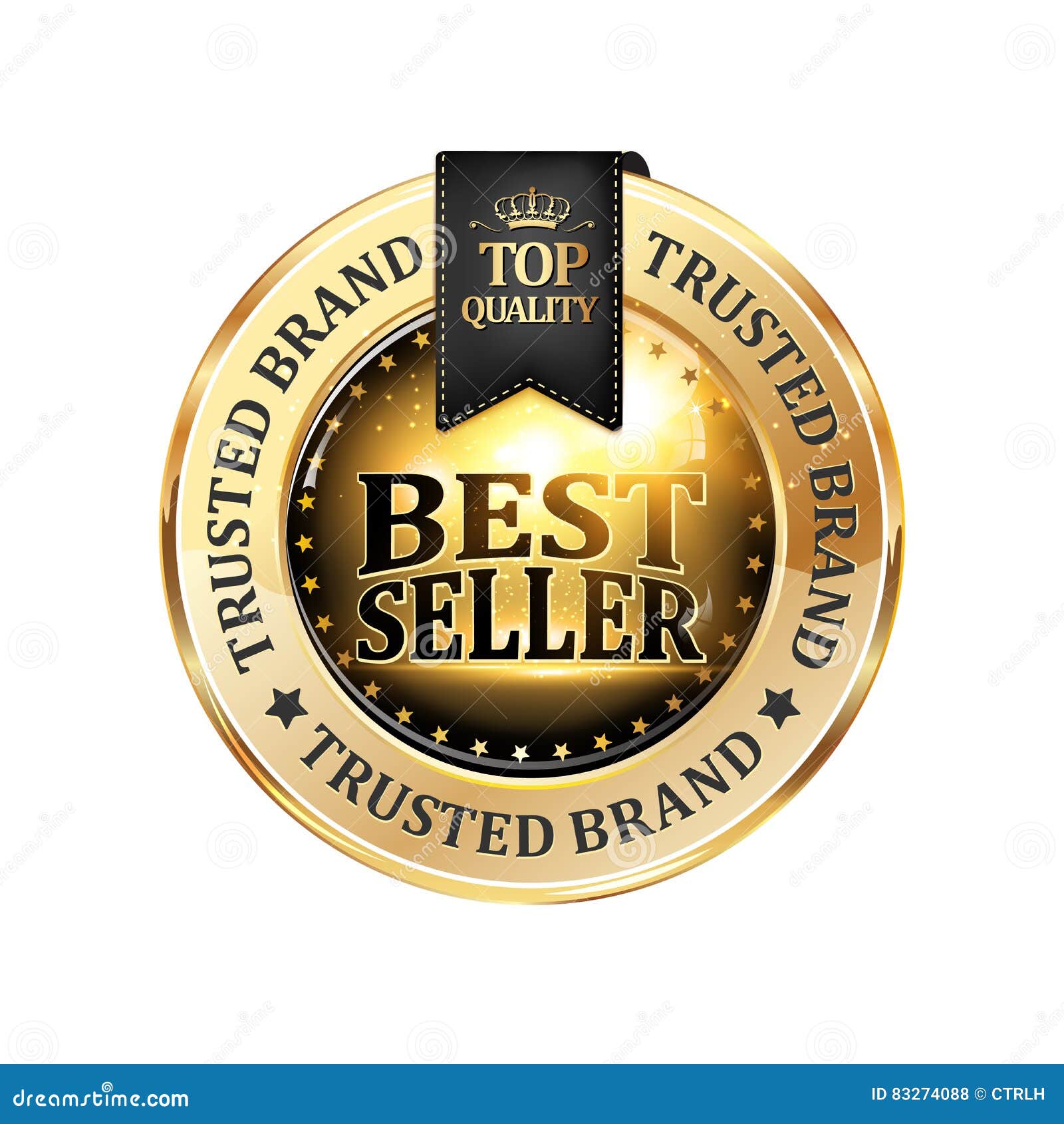 Trusted Brand. Best Seller, Stock Vector Illustration of black, business 83274088