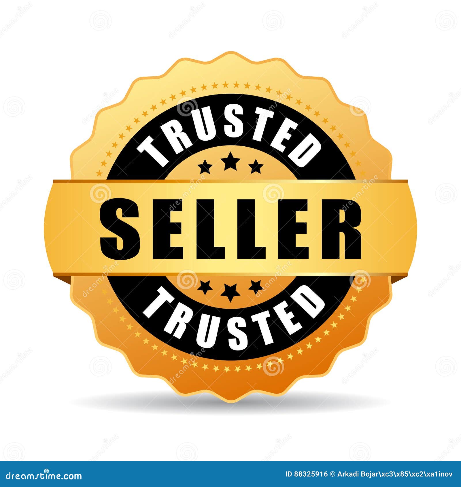 Quality, Trusted Seller Badge Set, Edittable Vector Illustrations