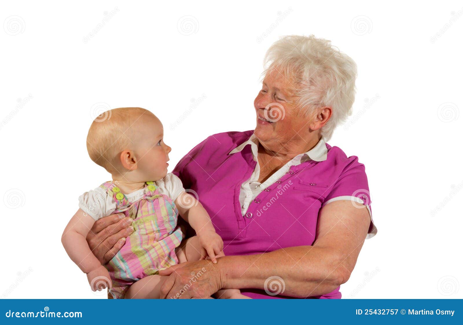 trusting young baby with grandma
