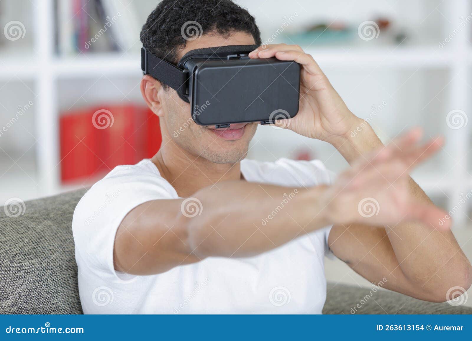 Trying Virtual Reality with Microsoft Hololens Stock Photo Image of