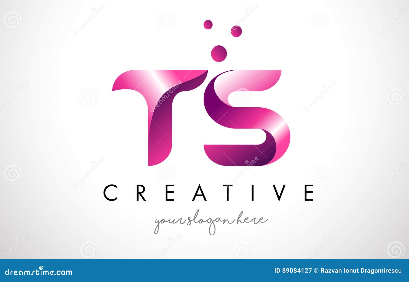 TS Letter Logo Design with Purple Colors and Dots Stock Vector ...
