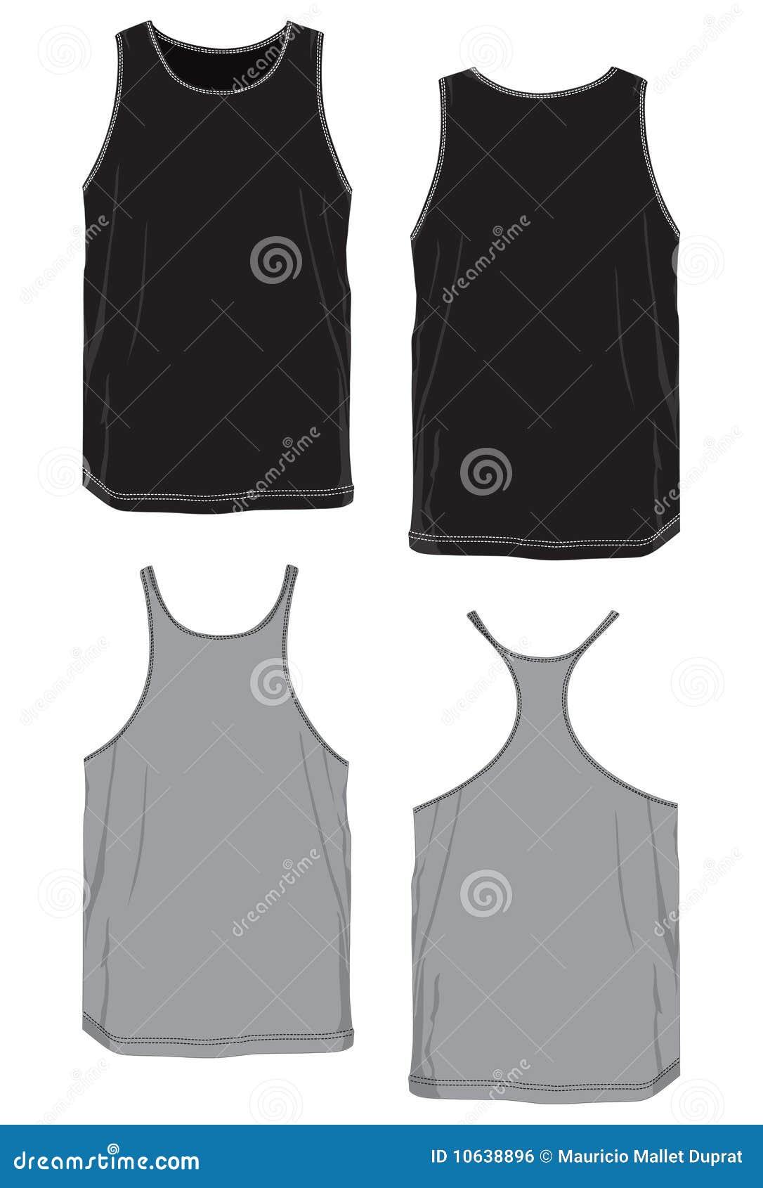 Tshirt Basic Model No-sleeve. Stock Vector - Illustration of wearing ...