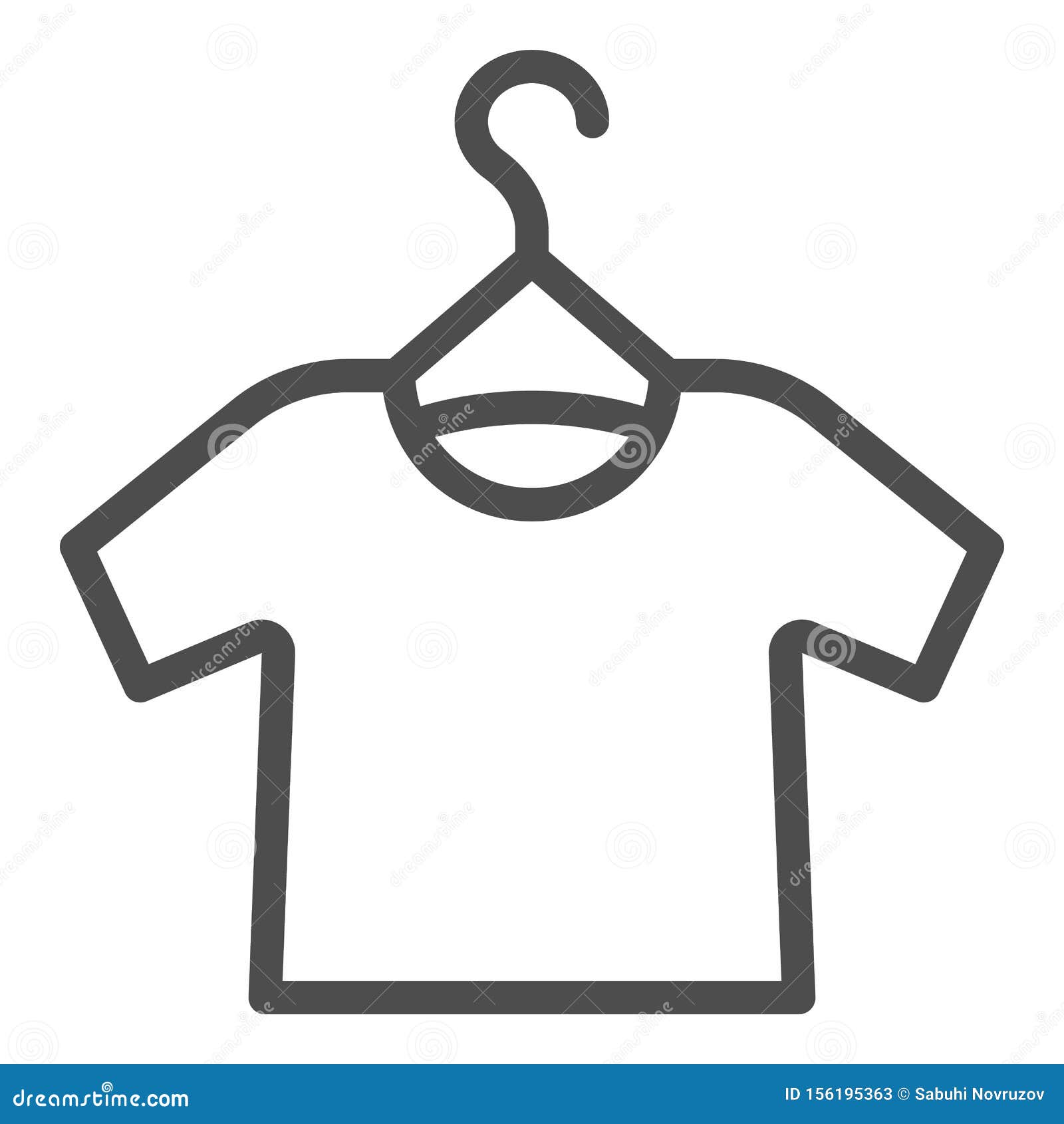 Tshirt on Hanger Line Icon. Shirt Hanging Vector Illustration Isolated ...