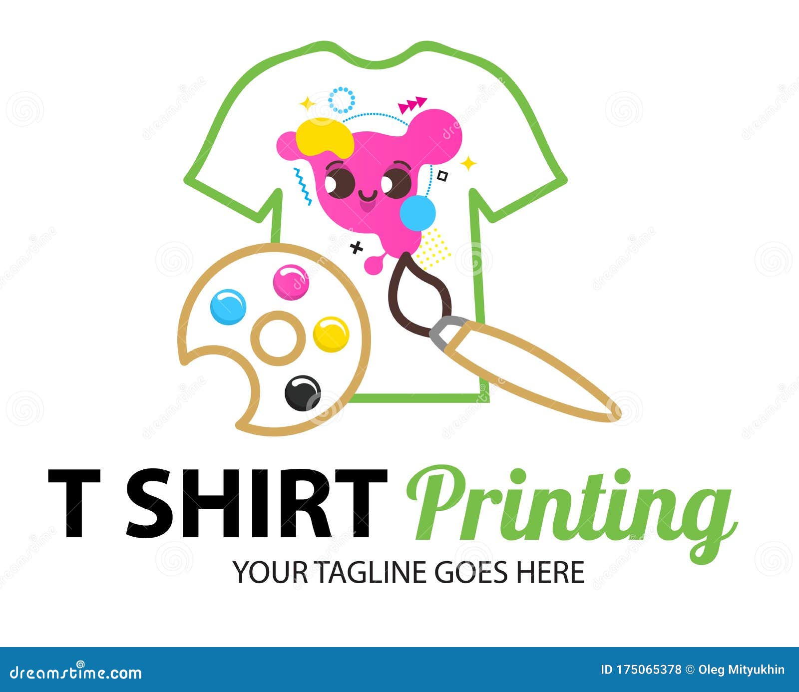 Tshirt Printing Cmyk Palette Concept. Abstract Modern Colored Vector Logo  Template Of T-Shirt Printing Stock Vector - Illustration Of Business,  Print: 175065378