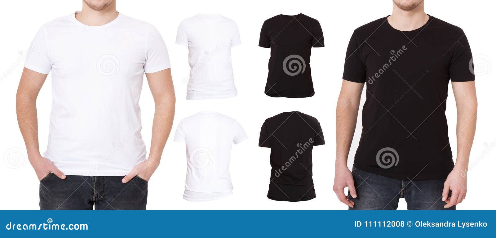 Download Tshirt Set Isolated On White Background. Back And Front ...