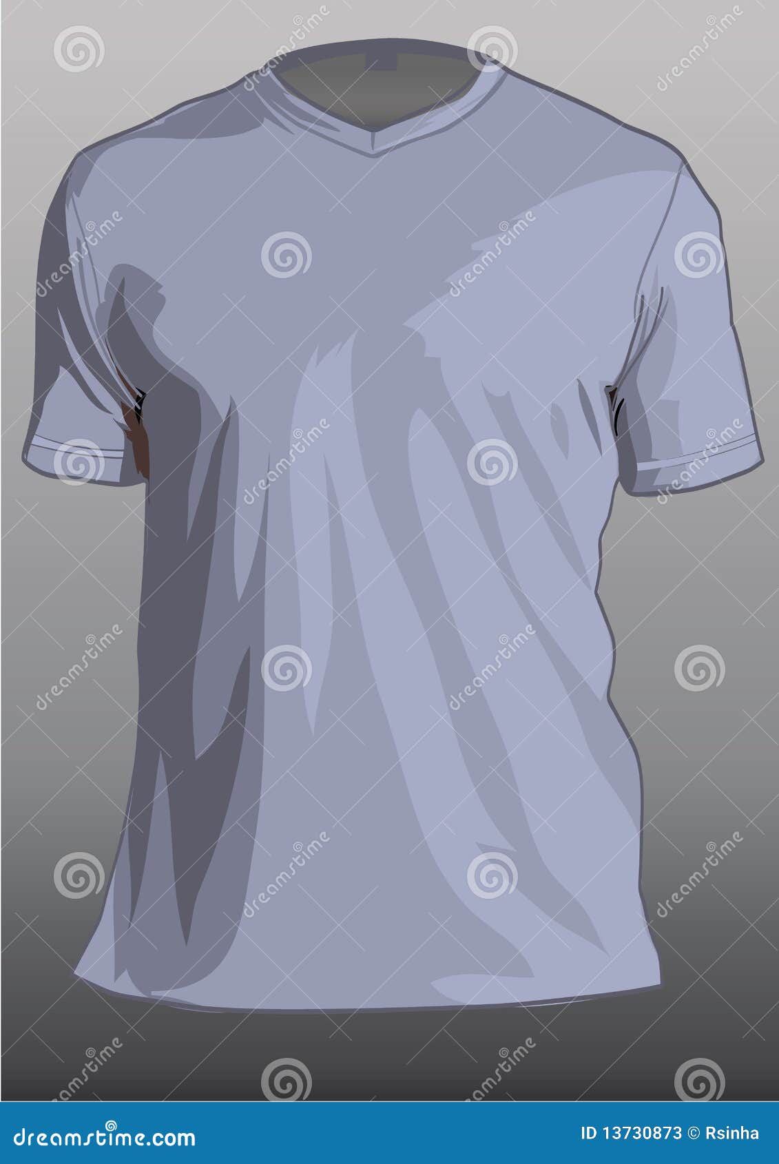 tshirt template with v-neck