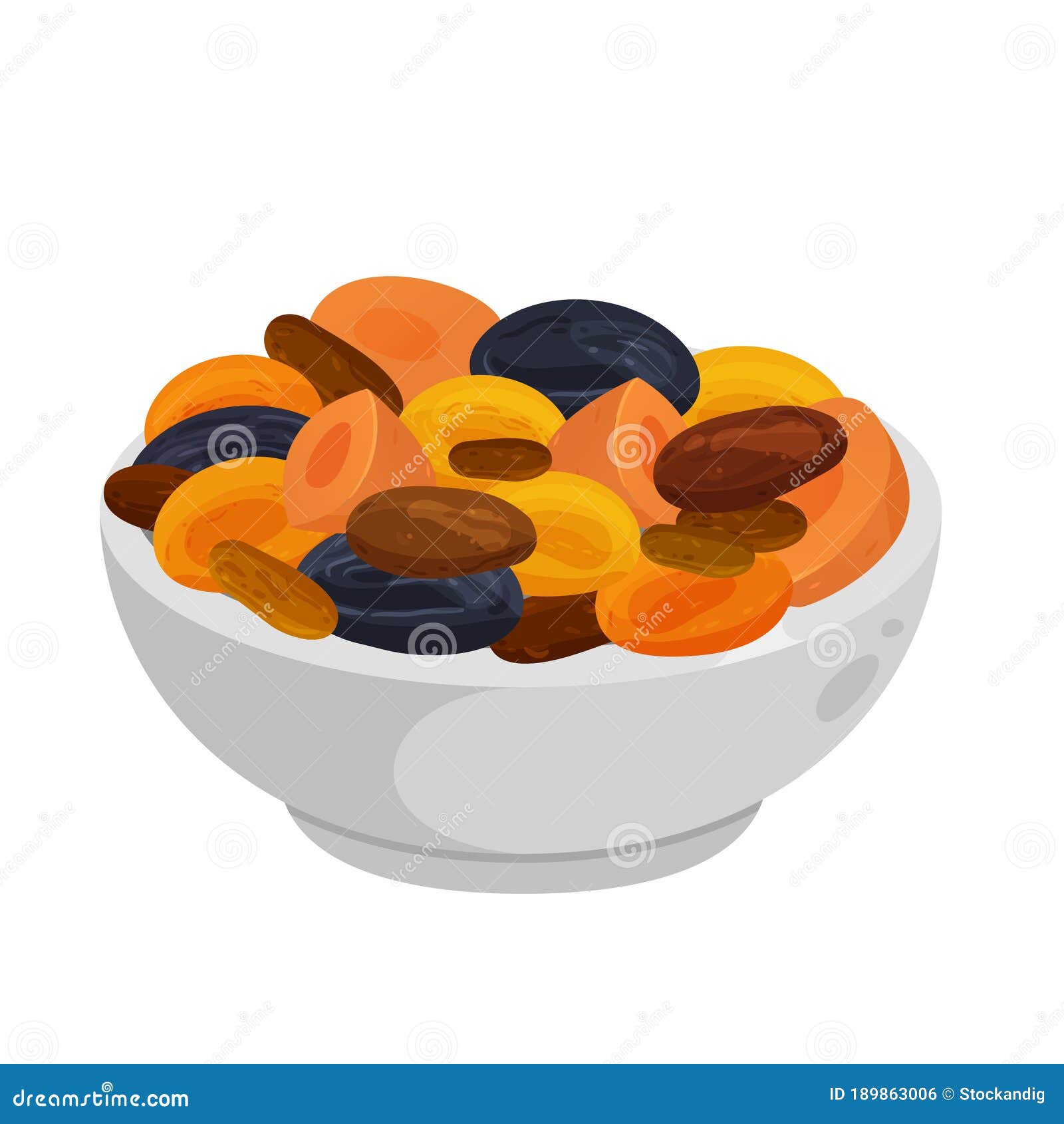 tsimmes - jewish traditional food.  flat color icon  on white