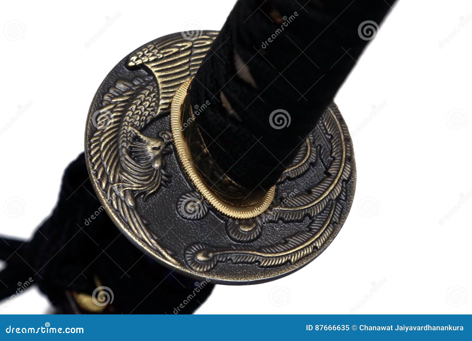Tsuba Hand Guard of Japanese Sword Stock Image Image of sharp