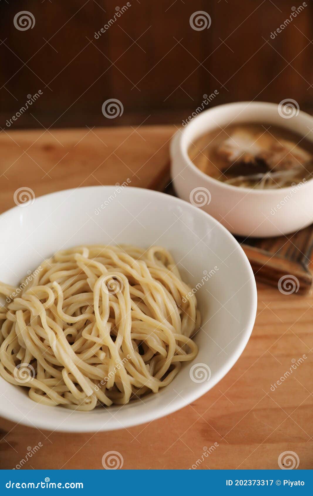 tsukemen ramen with soup for dipping japanese food