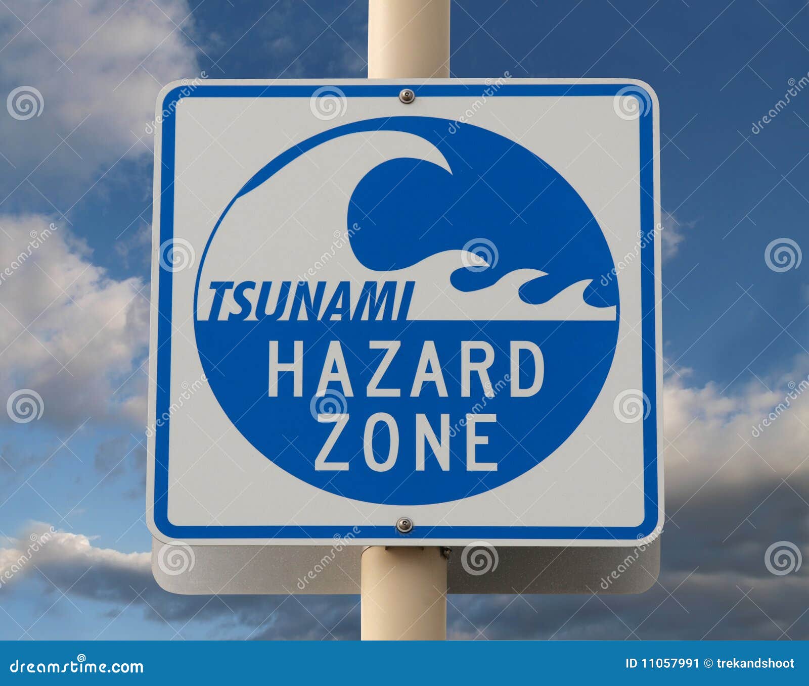 Tsunami Warning Sign Stock Image Image Of California 11057991