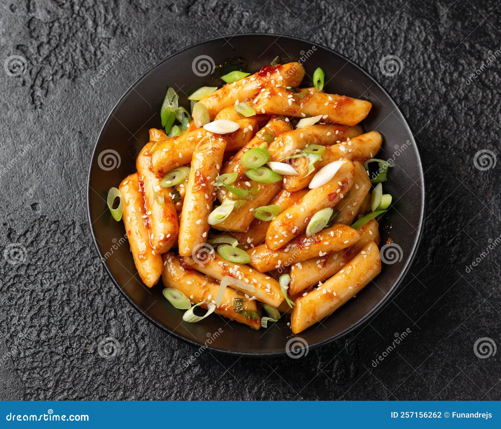 Korean Tteokbokki, Topokki fried rice cake stick in Hot and spicy