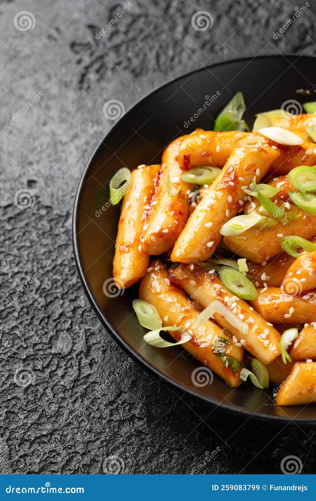 Korean Tteokbokki, Topokki fried rice cake stick in Hot and spicy