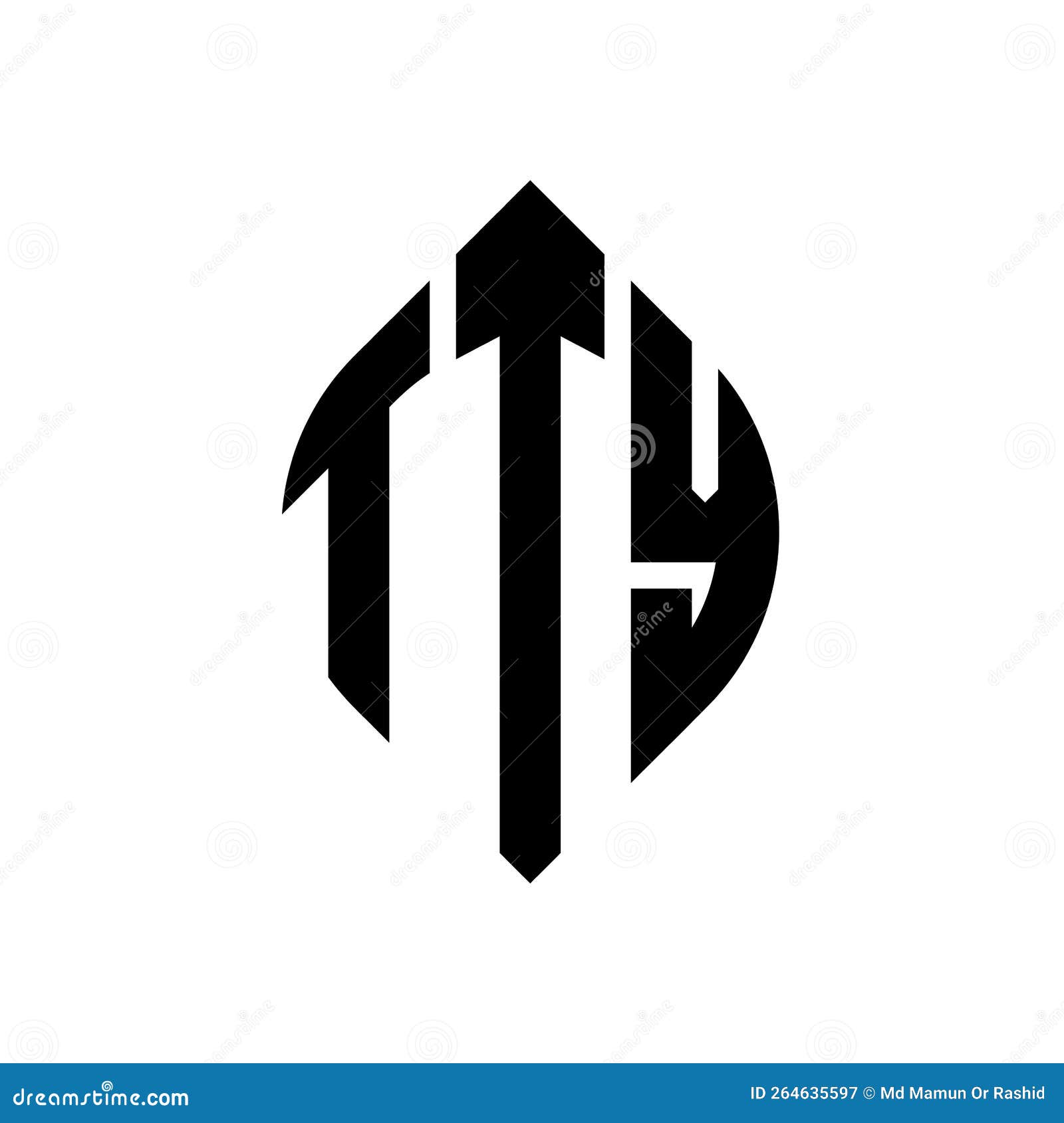 tty circle letter logo  with circle and ellipse . tty ellipse letters with typographic style. the three initials form a