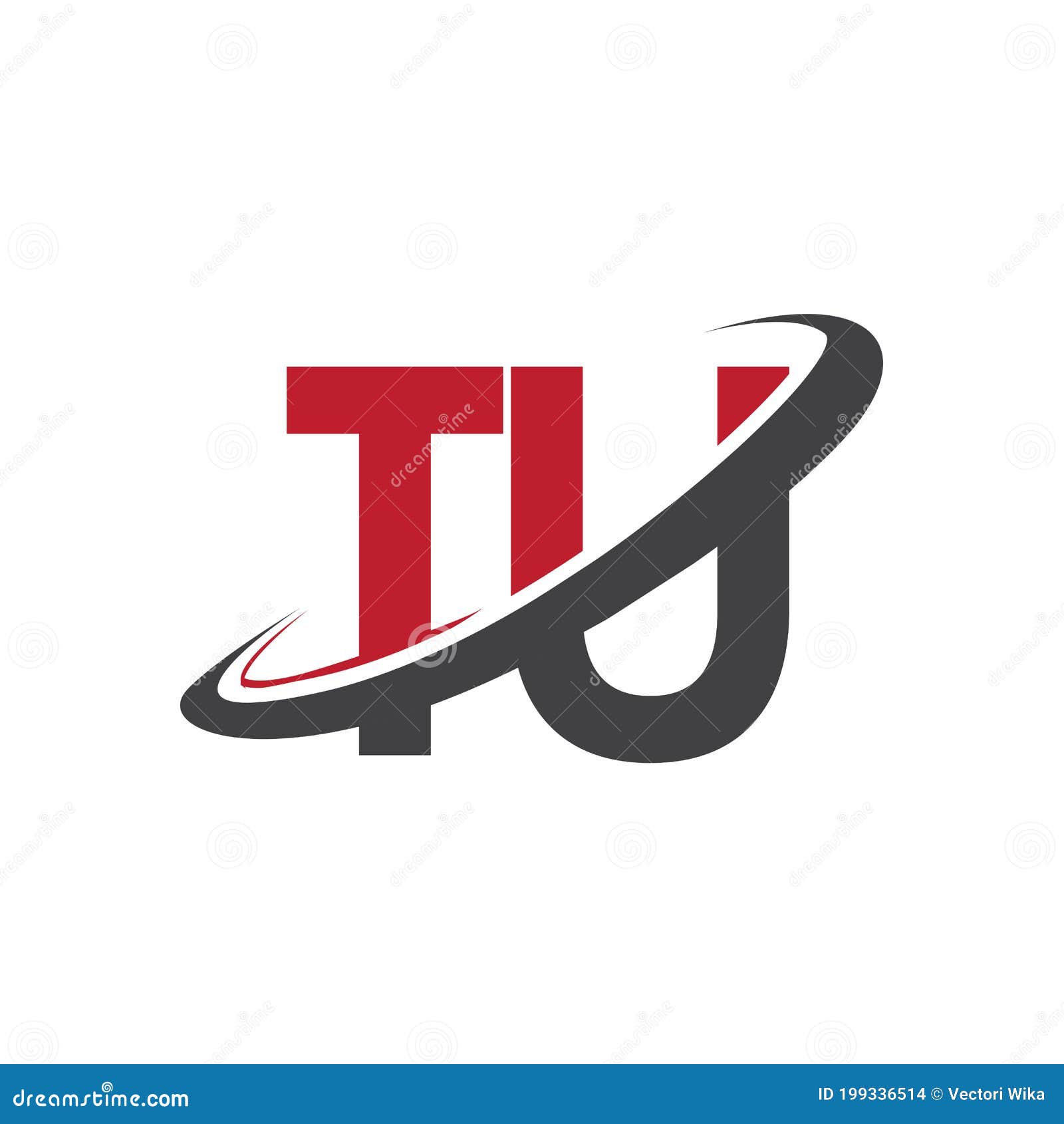 TU Initial Logo Company Name Colored Red and Black Swoosh Design ...