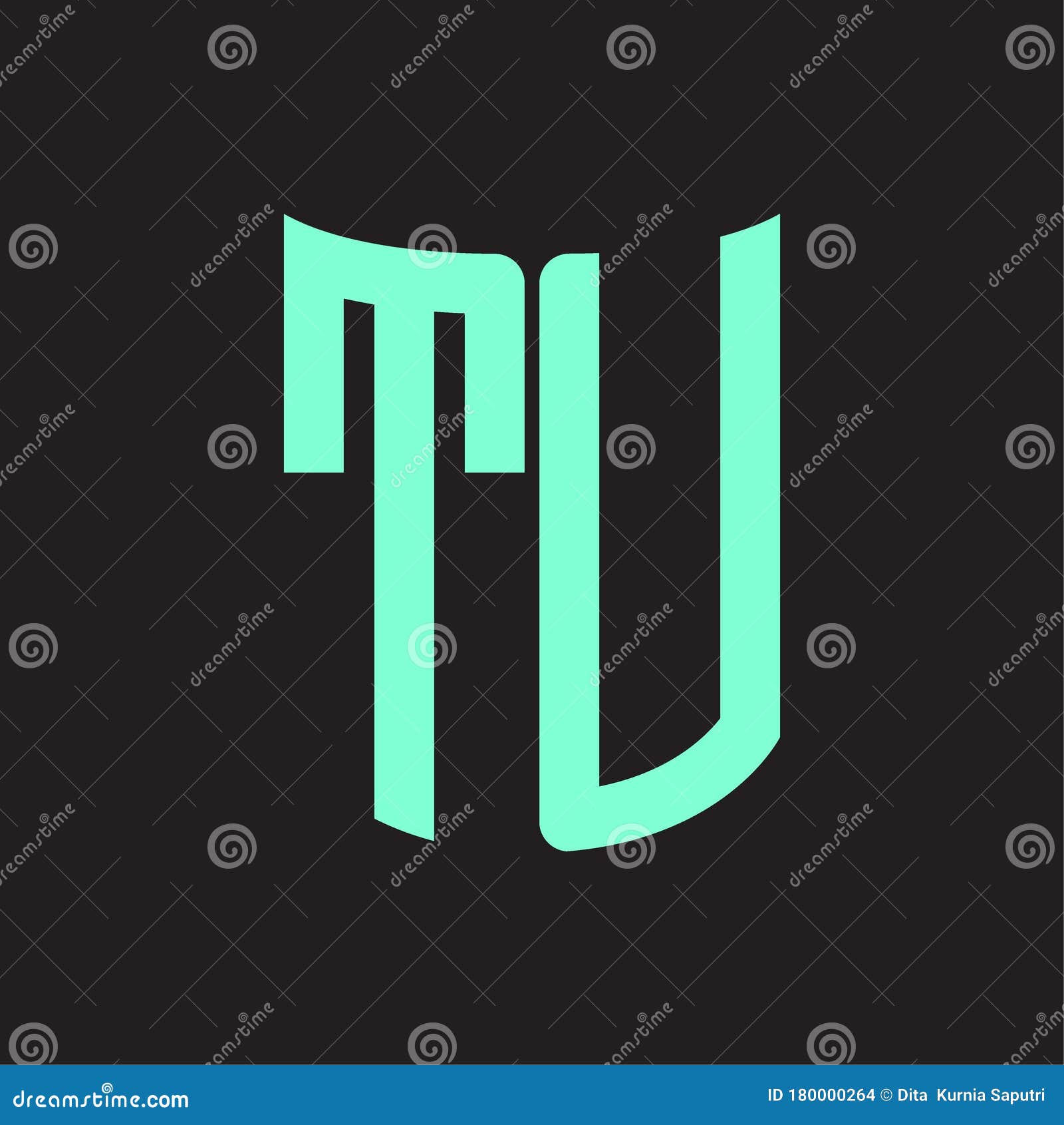 TU Logo Monogram with Ribbon Style Design Template Stock Vector ...