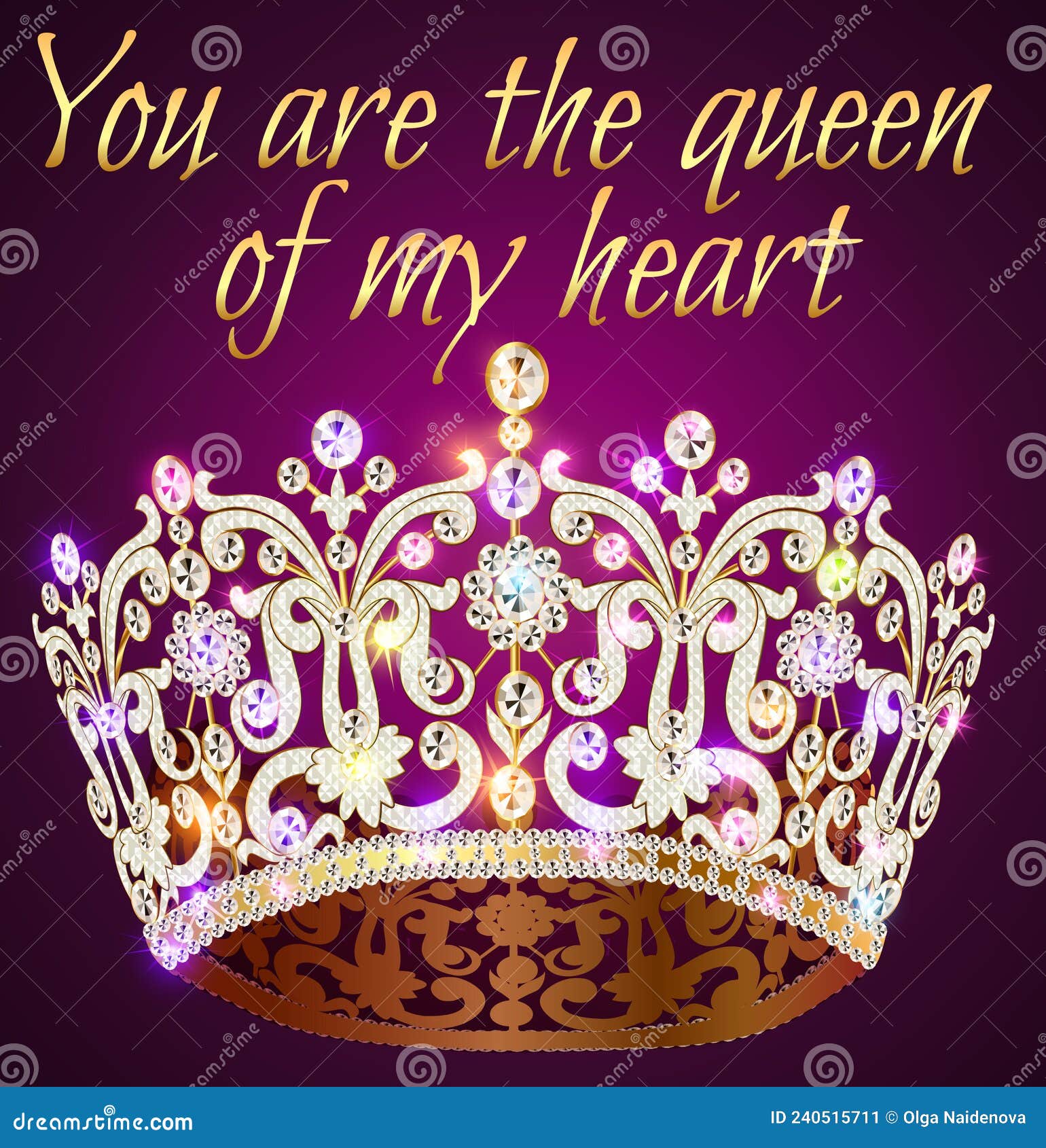 Tu Sei La Regina Del Mio Cuore Con La Corona D'oro Splendente Illustrazione  Vettoriale - Illustrazione di corona, concetto: 240515711
