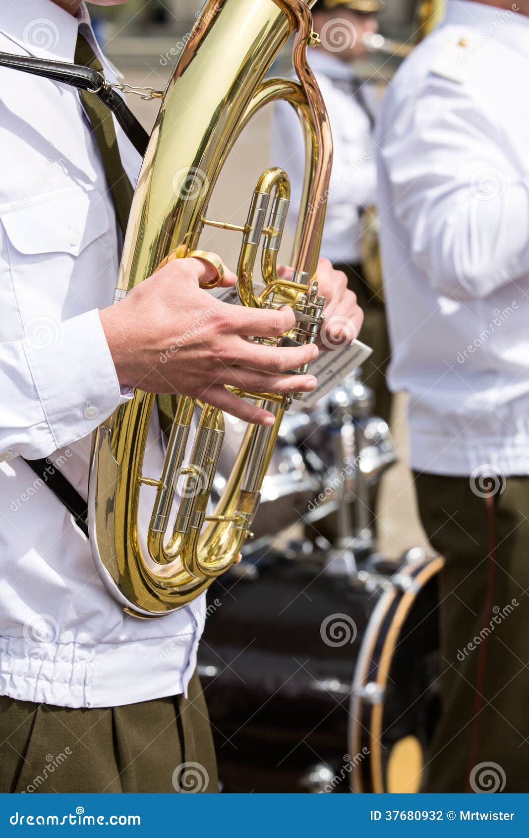 Tuba Player in Military Band Stock Photo Image of metal, musician
