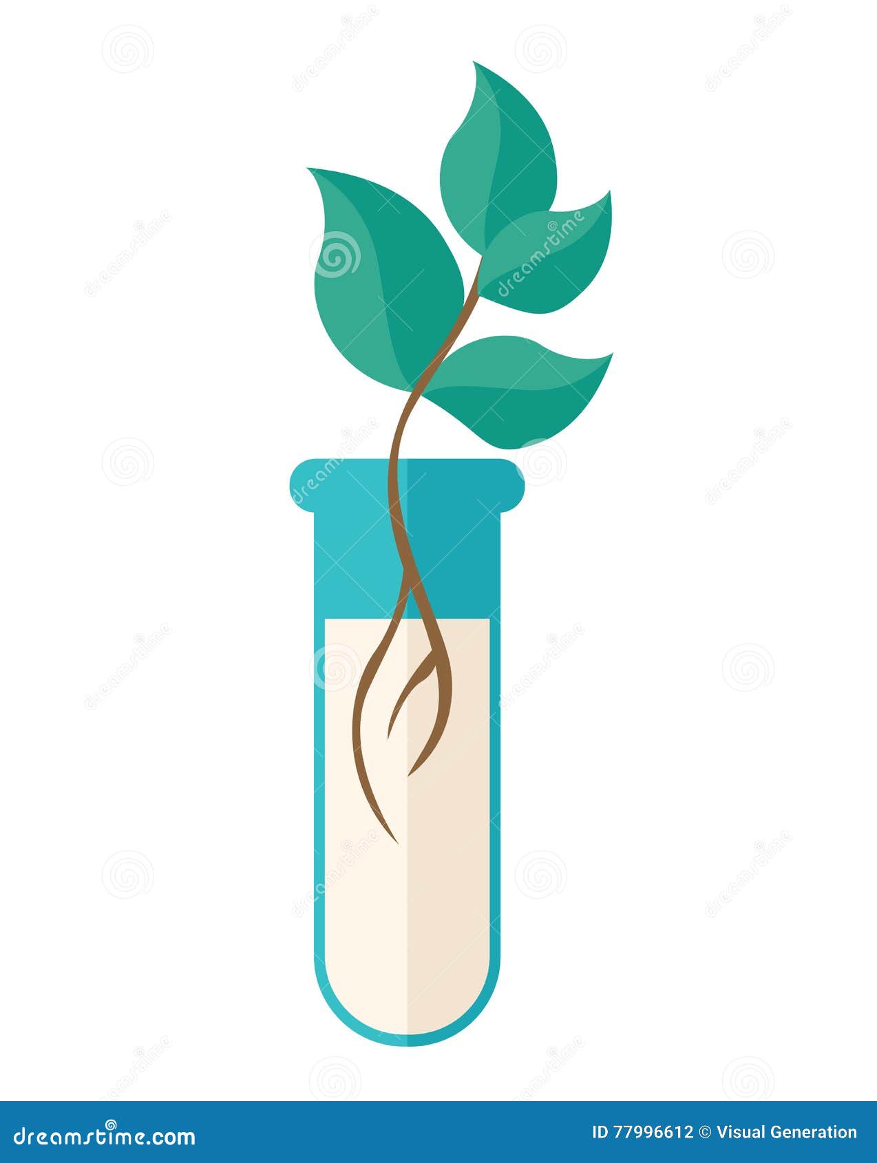 Tube à Essai Chimique Avec La Plante Verte Illustration Stock -  Illustration du illustration, chimique: 77996612