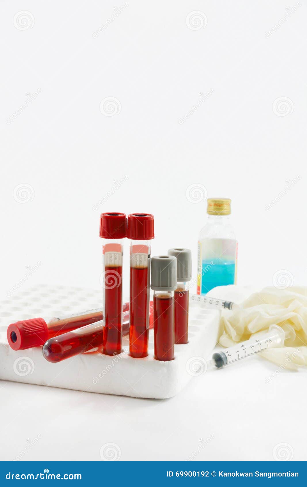 Tube Blood for Screening Test and Syringe Stock Photo Image of