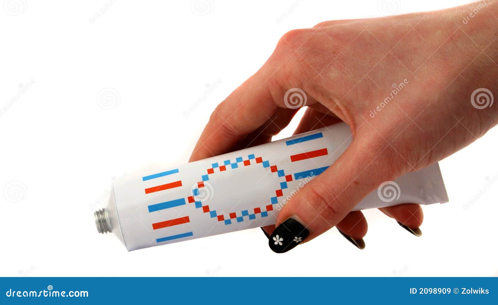 Tube in hand stock image. Image of nail, health, treatment 2098909