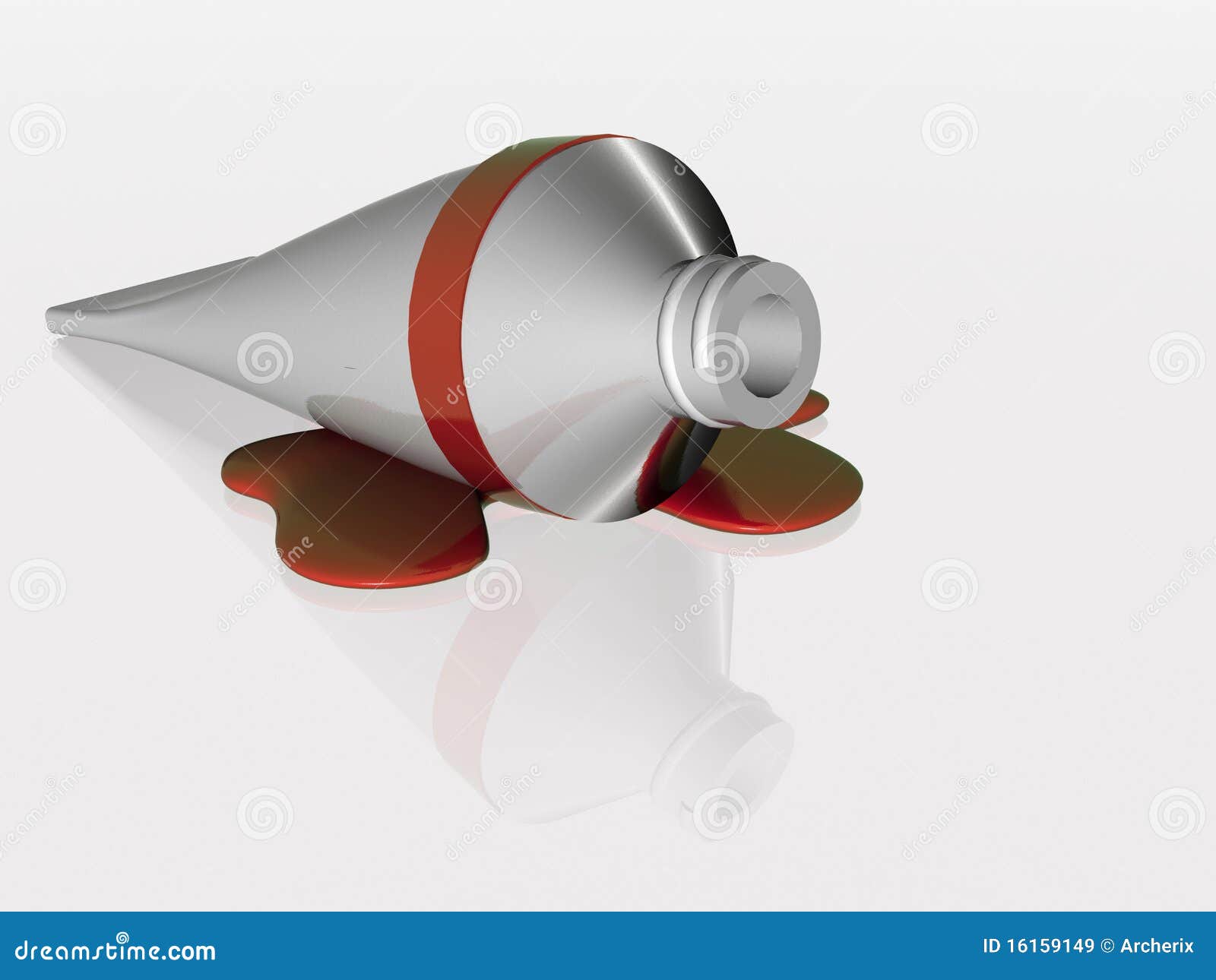 Tube paint, red stock illustration. Illustration of spot 16159149