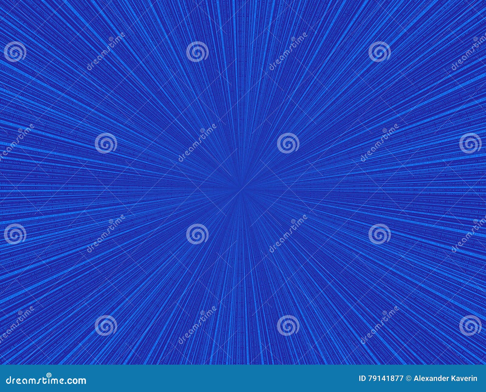 Tube of zeros and ones receding into the distance. 3D illustration