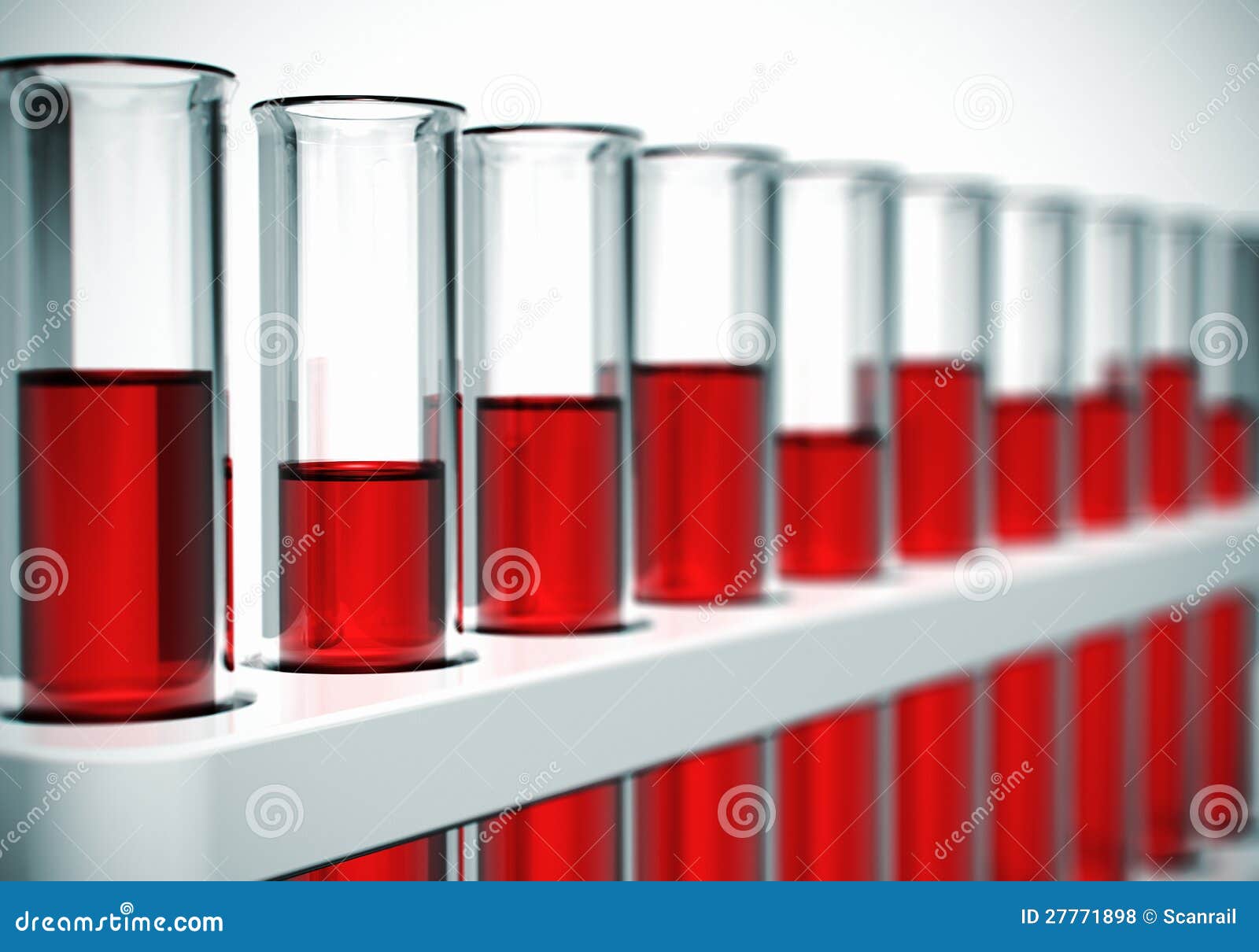 tube à essai éprouvettes chimie rouge Stock Illustration