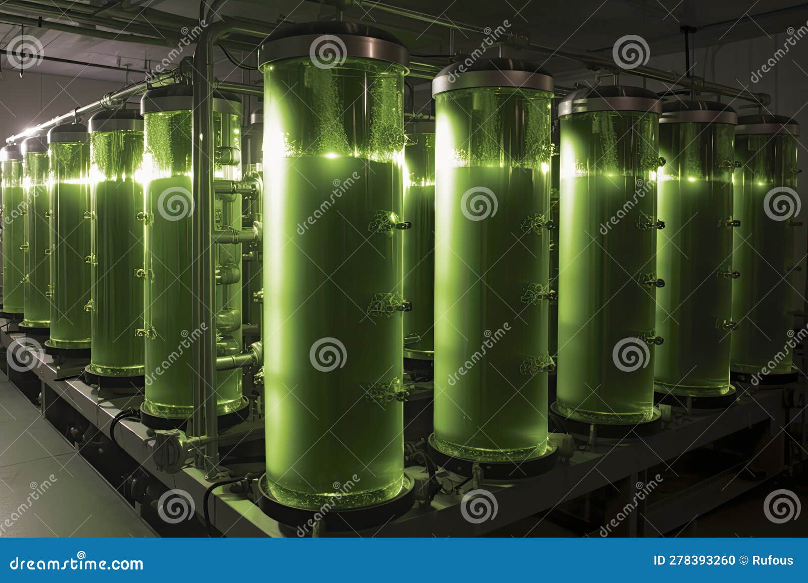 Tubular Algae Bioreactors Fixing CO2 To Produce Biofuel Stock ...