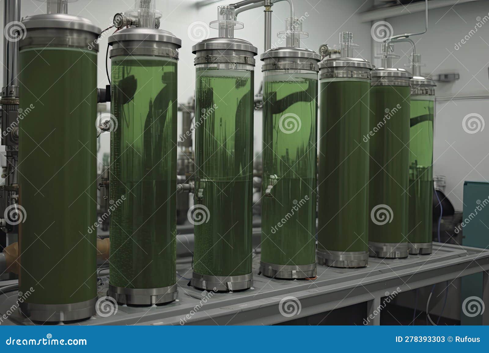 Tubular Algae Bioreactors Fixing CO2 To Produce Biofuel Stock Image ...
