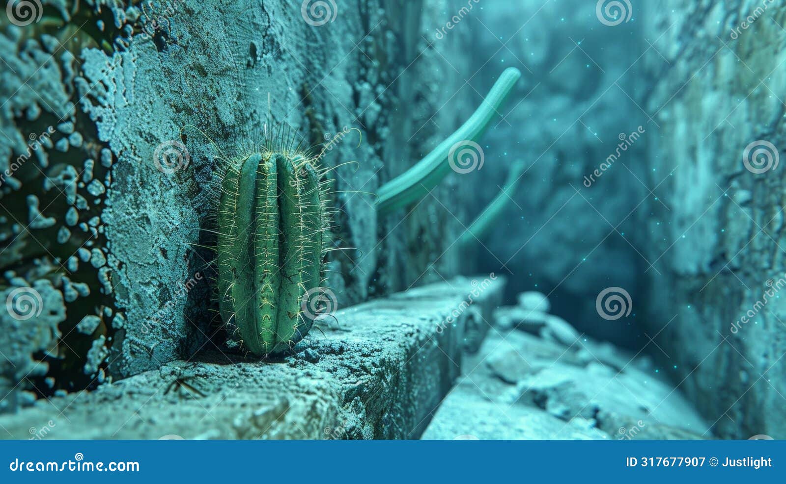 tucked away in a corner a small cactus represents the elusive neutrino