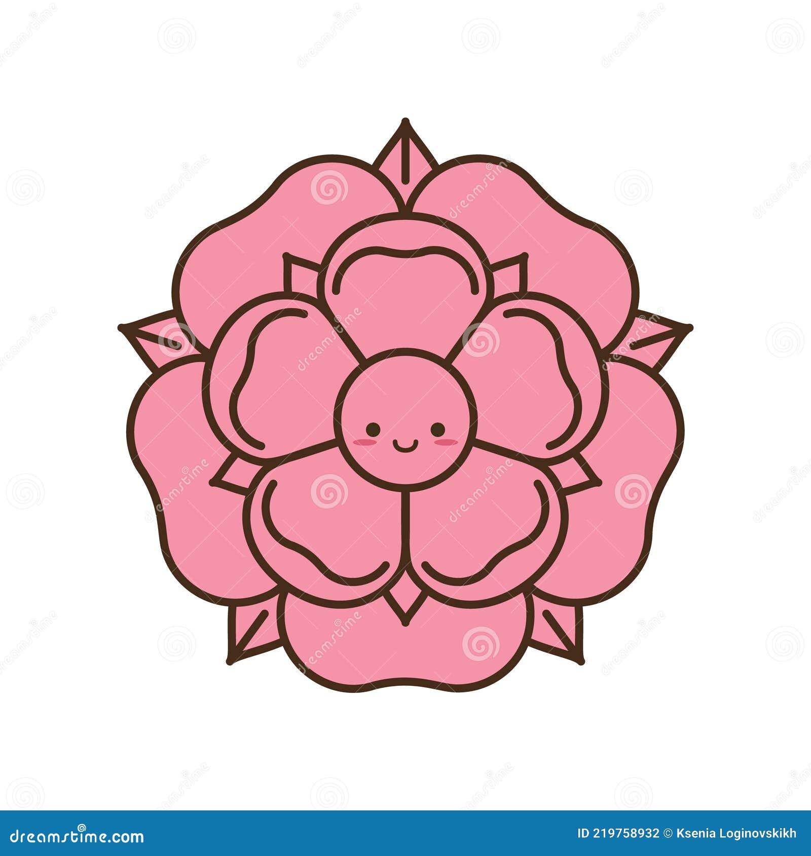 Como desenhar uma Rosa Kawaii - How to draw a Rose Kawaii 