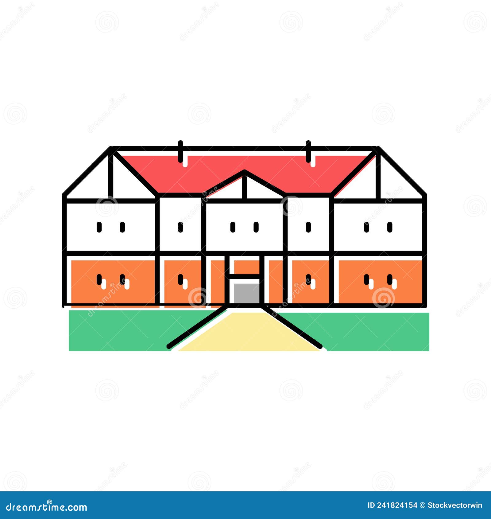 tudor-house-color-icon-vector-illustration-stock-vector-illustration