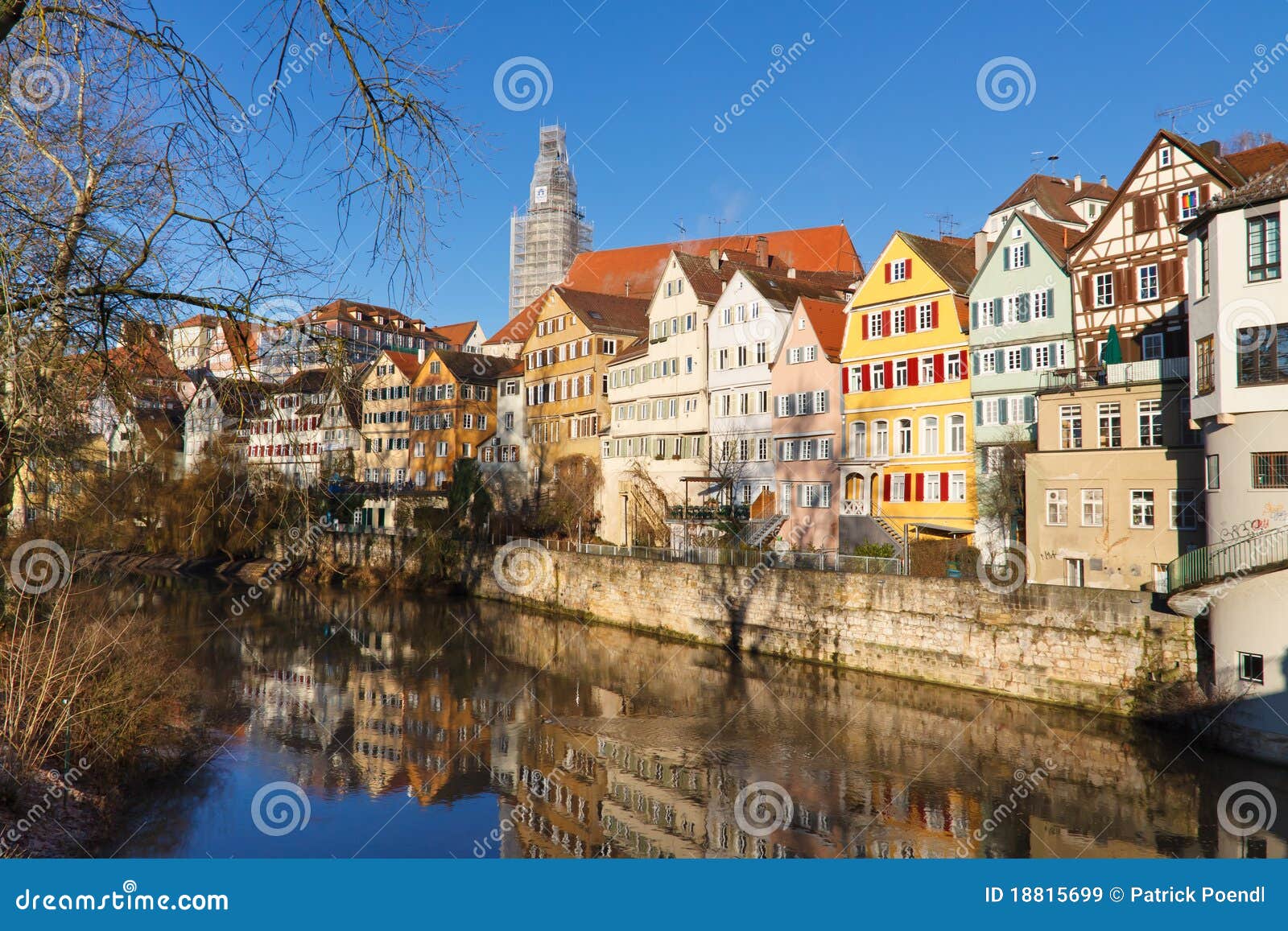 Tuebingen am Neckar, Germany Stock Image Image of mirrored, place