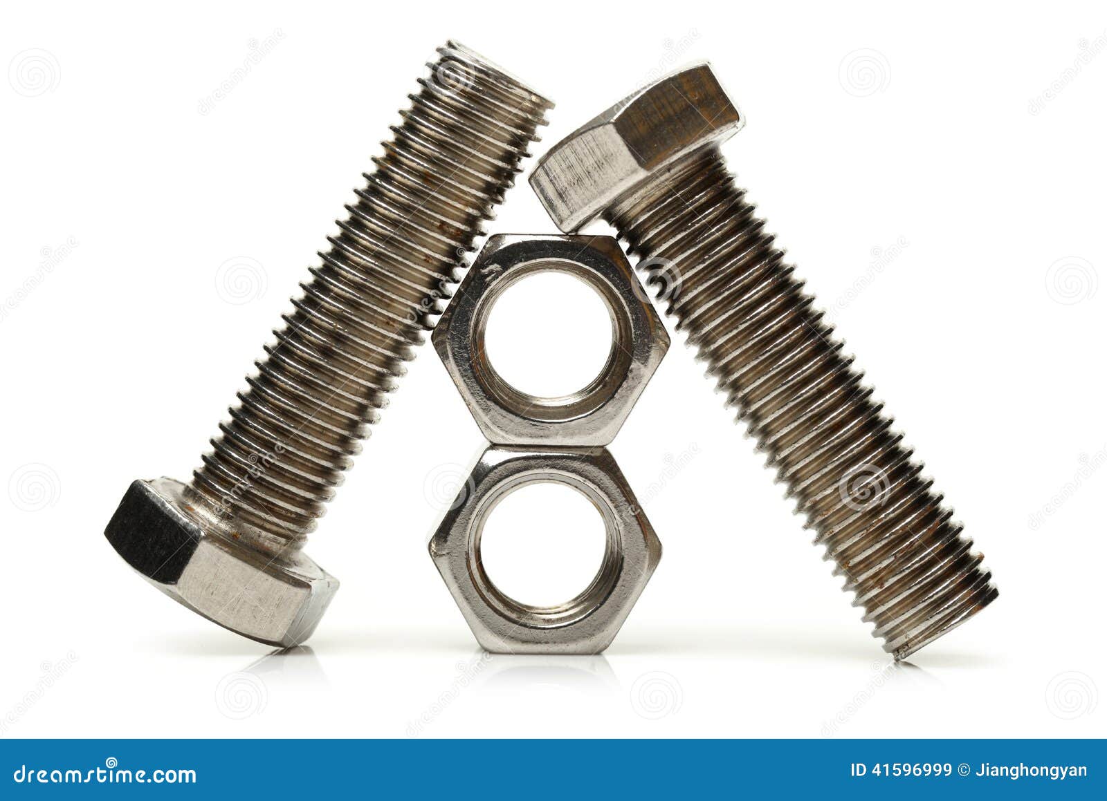 Tuercas De Acero Y Tornillos Imagen de archivo Imagen de tuerca