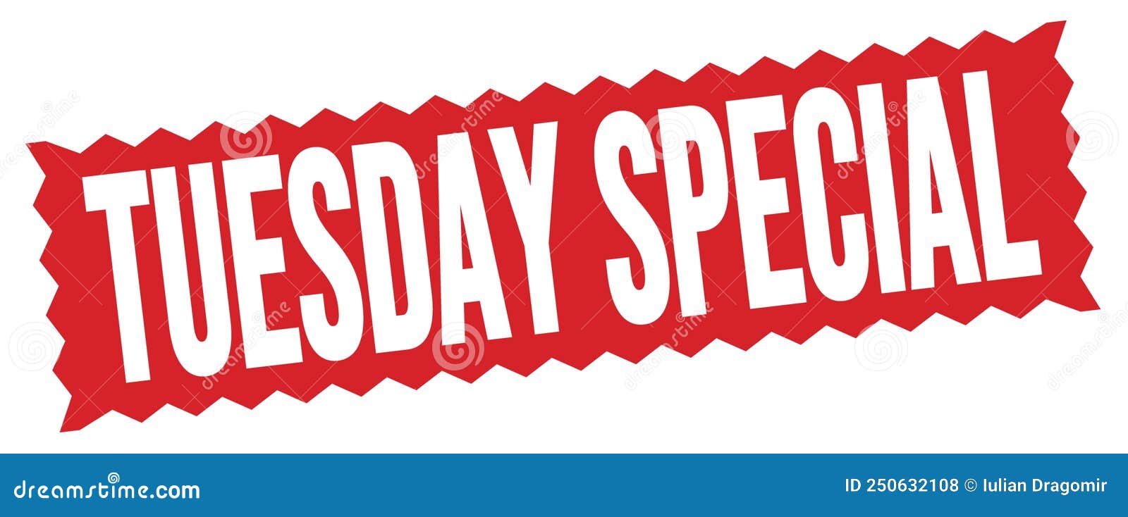 TUESDAY SPECIAL Text Written on Red Stamp Sign Stock Illustration
