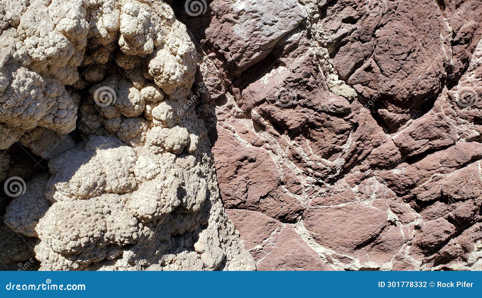 tufa rock against red basalt at grimes point hidden cave