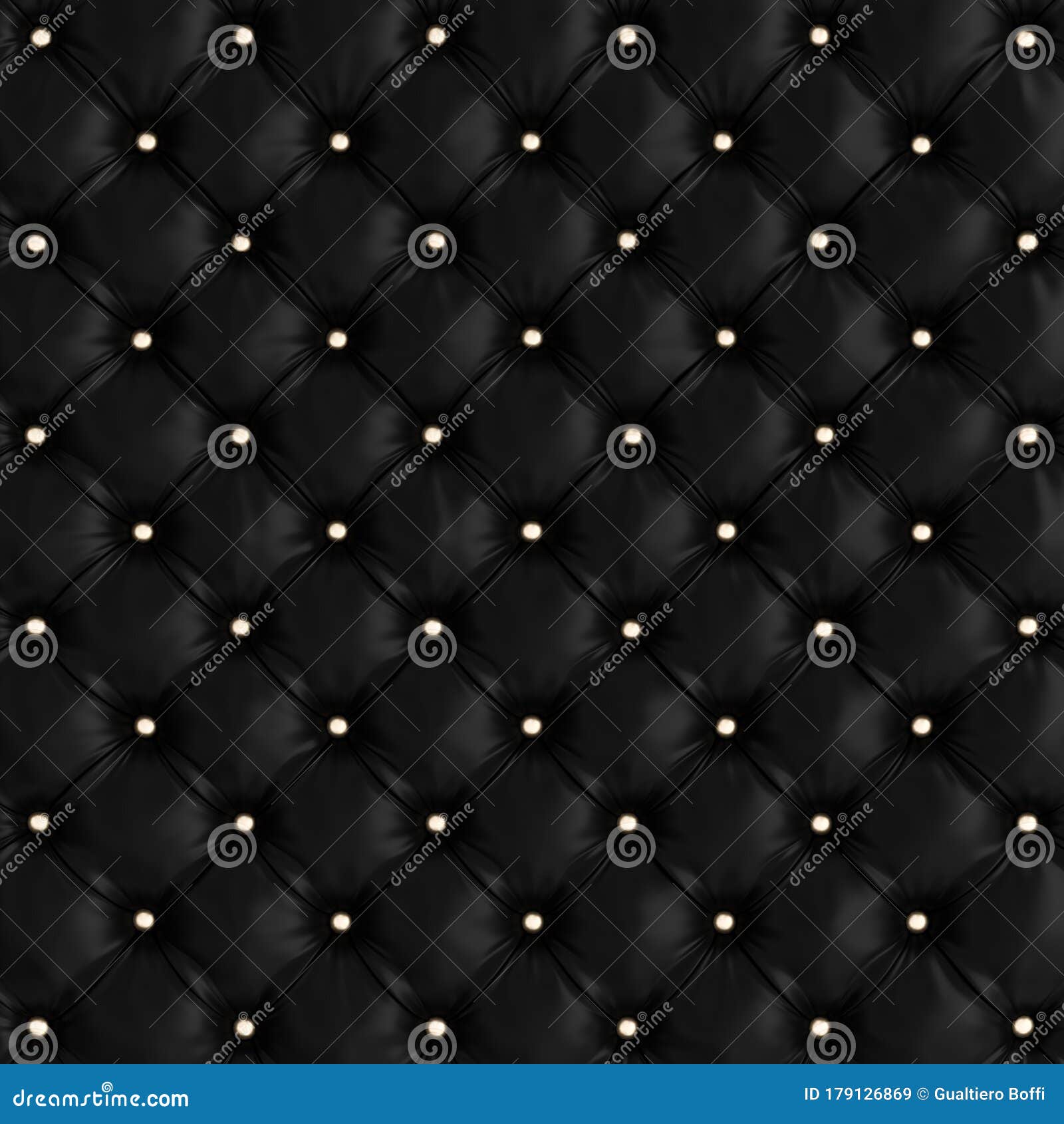 tufted sofa black texture with gold colored buttons