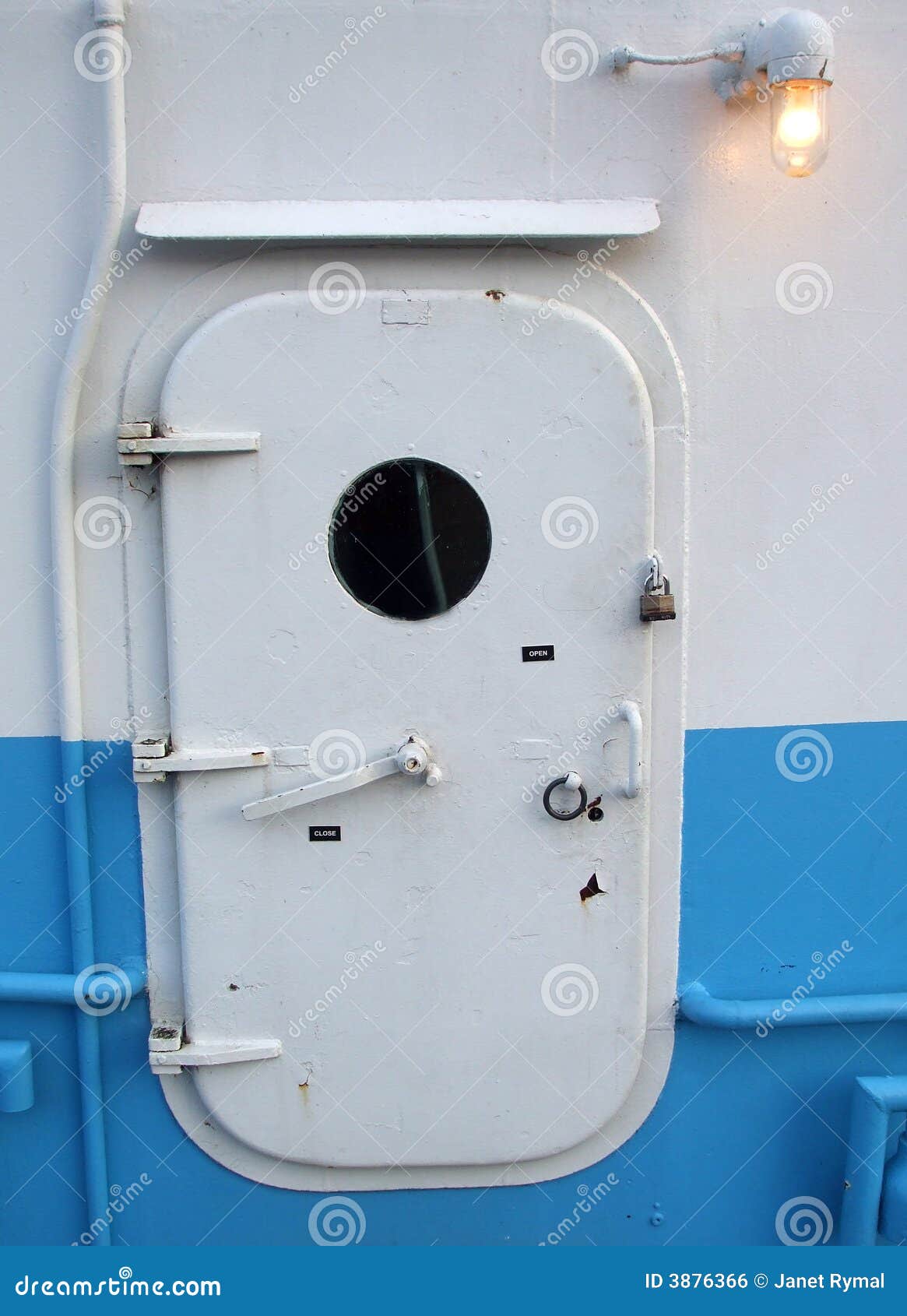 Tug Boat Door stock photo. Image of blue, window, door 