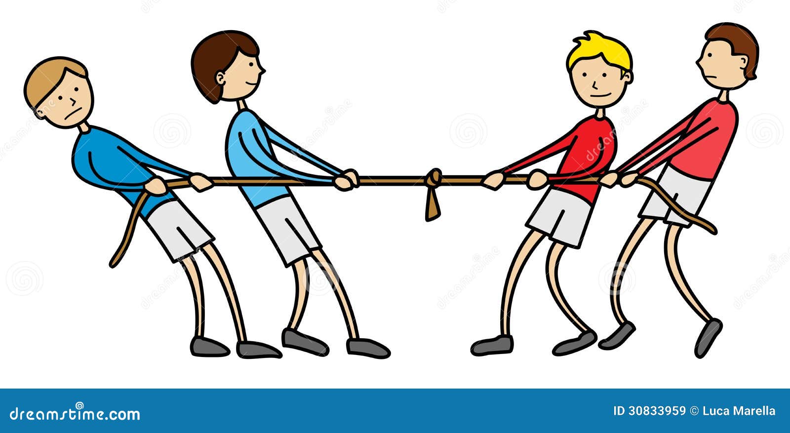 School Children Playing Tug Of War With Rope Royalty-Free Stock Image