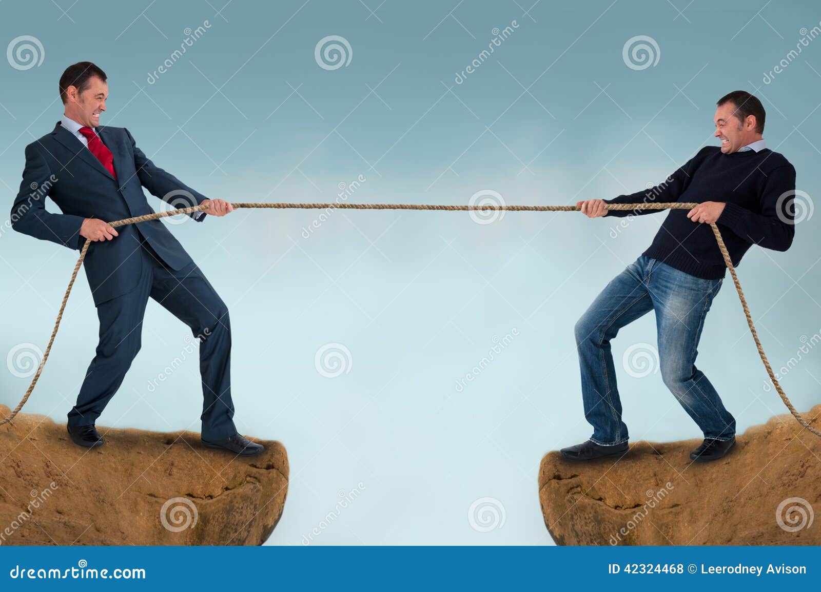 Tug of War Test of Strength Stock Photo Image of cliff, person 42324468