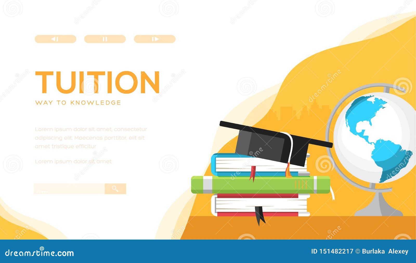 Tuition Vector Landing Page Template Stock Vector - Illustration of  browser, admission: 151482217