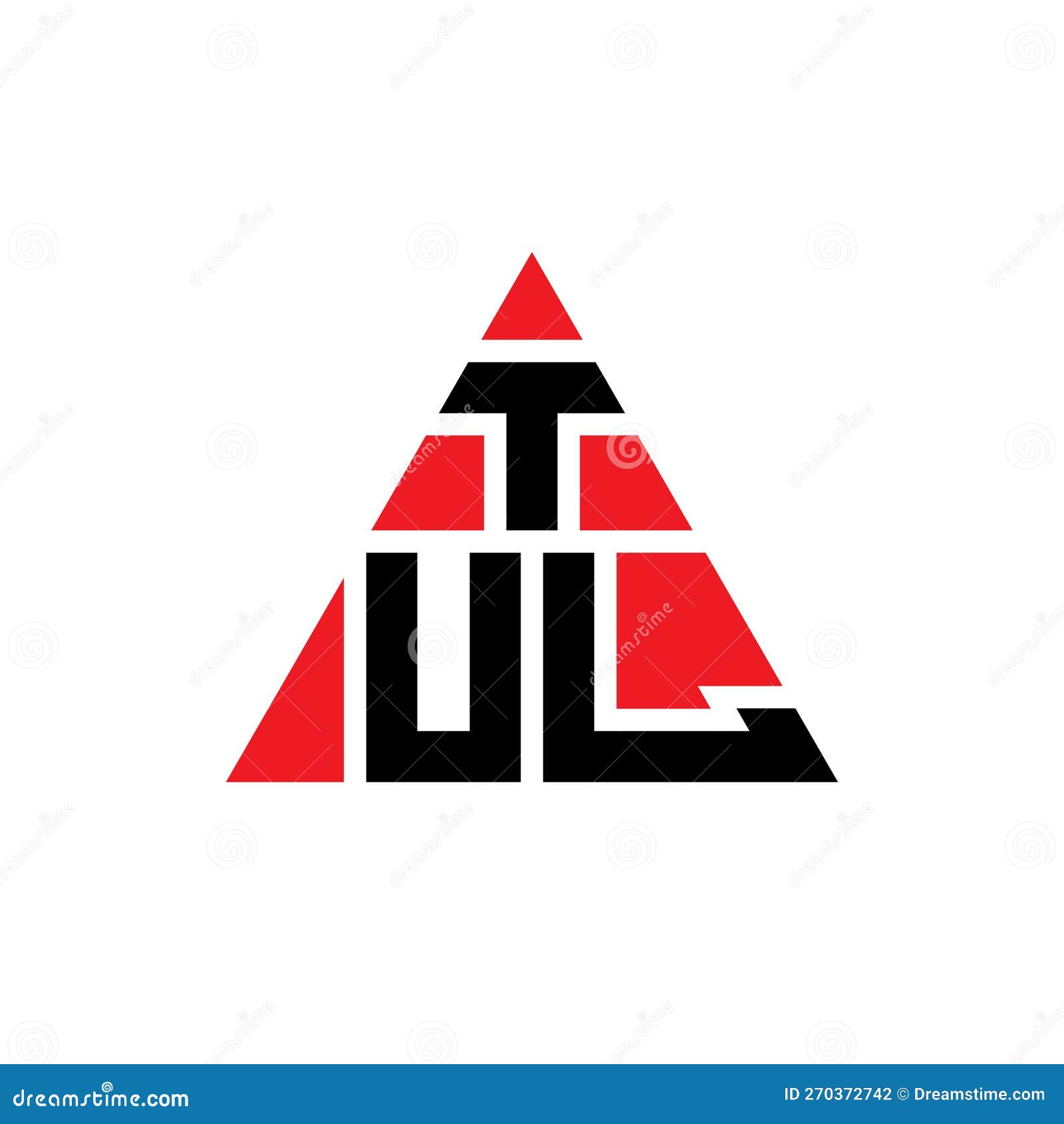 tul triangle letter logo  with triangle . tul triangle logo  monogram. tul triangle  logo template with red