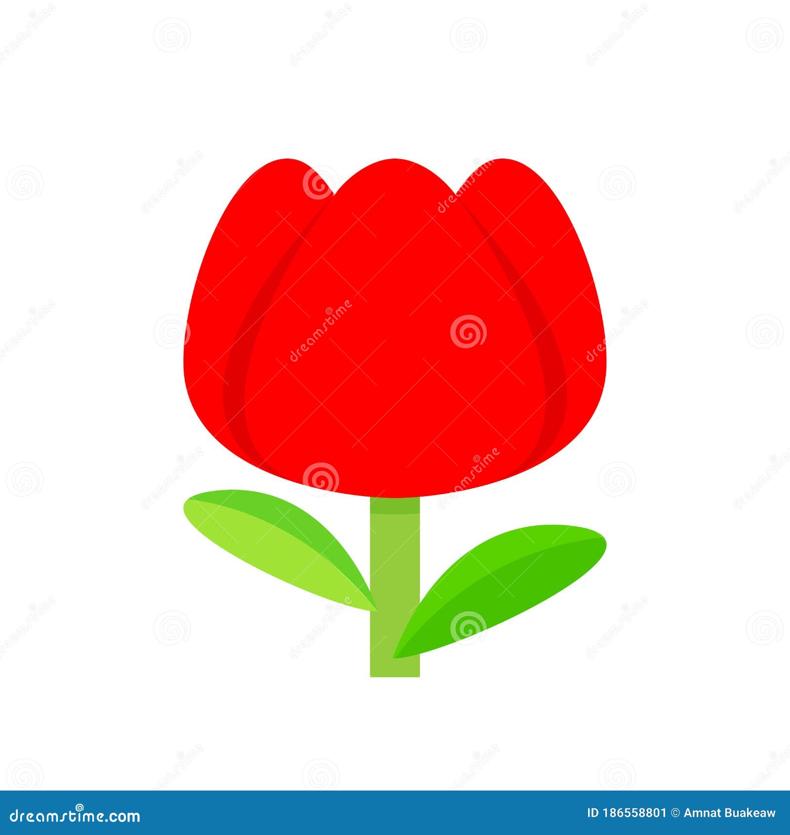 Tulip Flower Red Simple Isolated on White Background, Tulips Red Cartoon  for Clip Art, Illustration Tulip Flower Stock Vector - Illustration of  bloom, flores: 186558801
