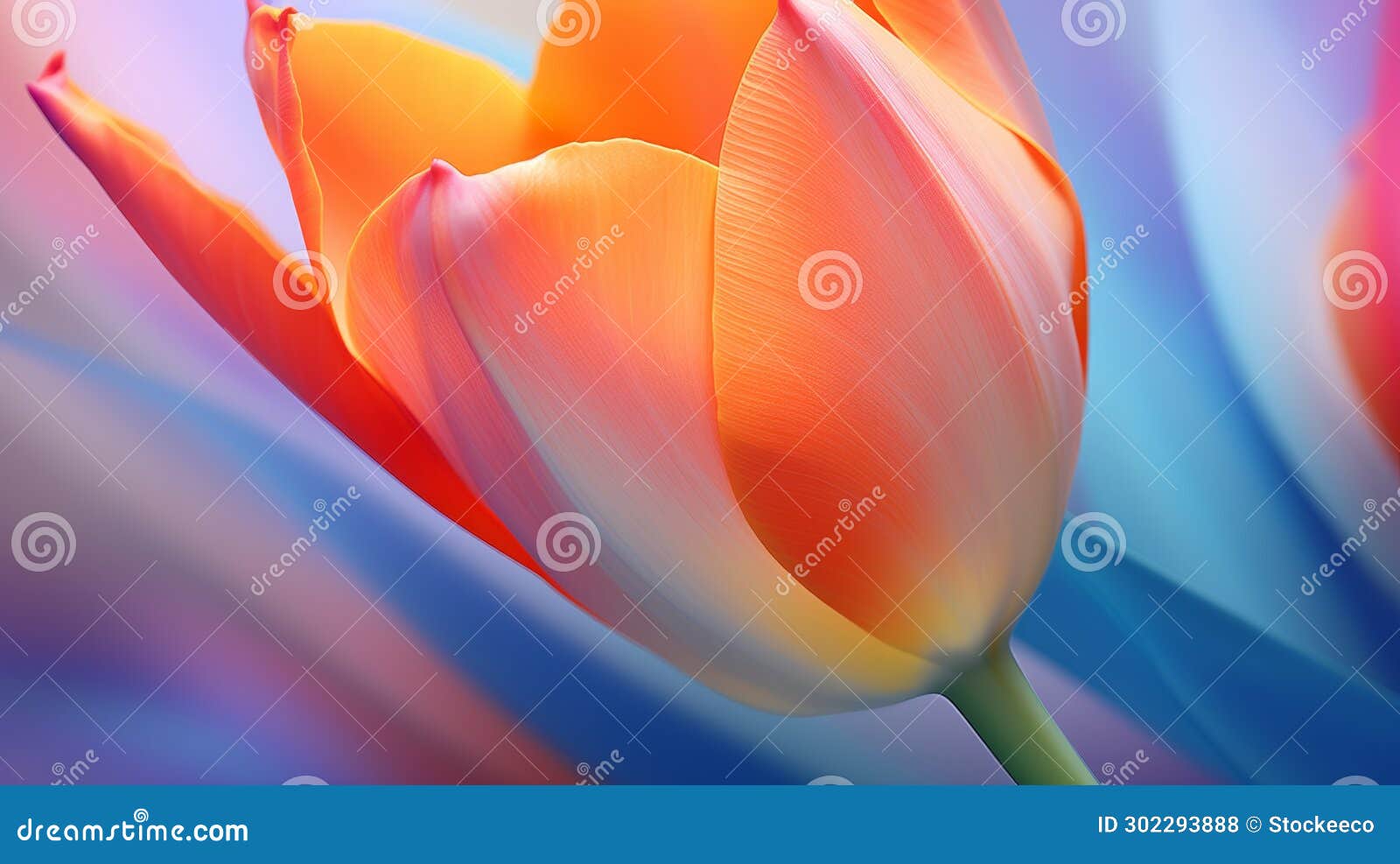 vibrant blurred tulip close-up inspired by zena holloway and peter max