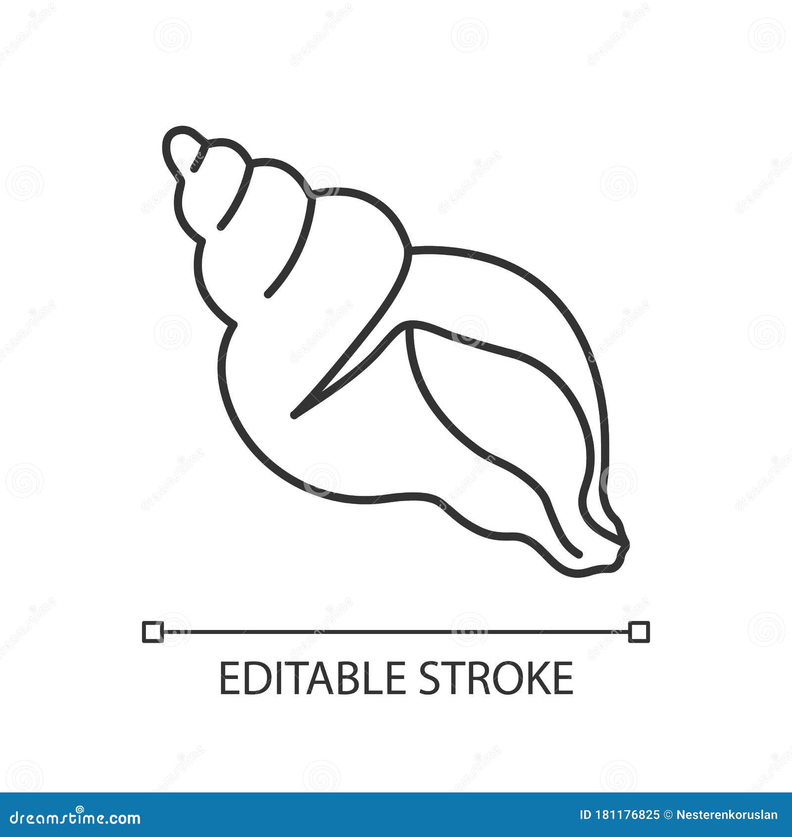 tulip shell pixel perfect linear icon