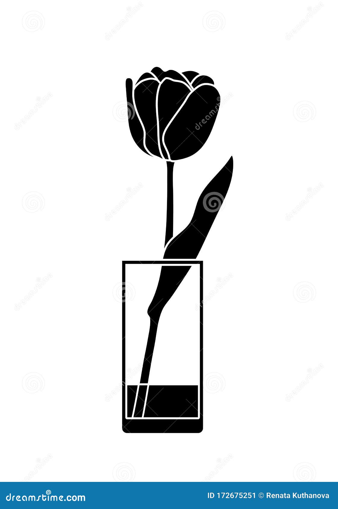 Tulip in vase stock vector. Illustration of tulip, grow 172675251