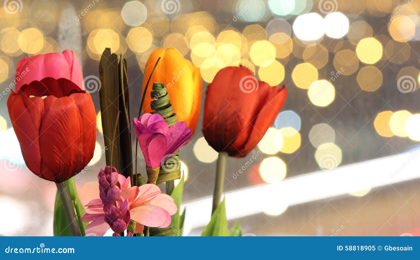 Tulips at Night stock image. Image of city, tulips, night 58818905