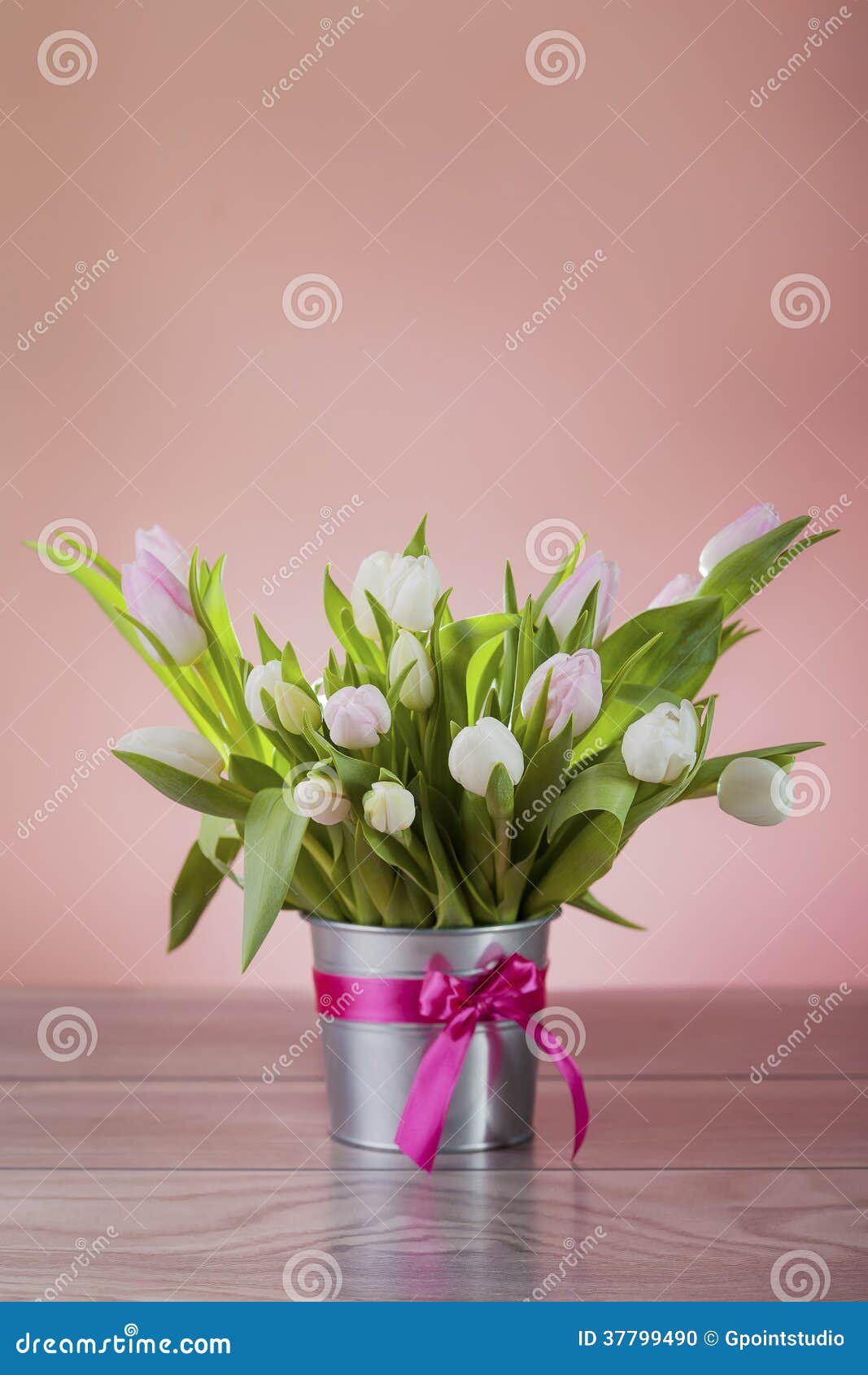 Tulips in pot stock photo. Image of plank, freshness 37799490