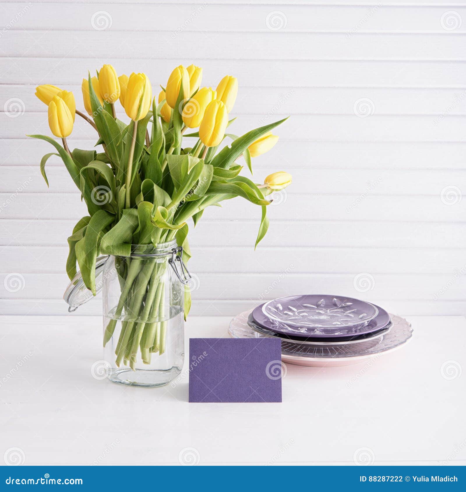 Tulips in vase stock photo. Image of empty, bright, flora - 88287222